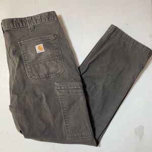 Carhartt Canvas Pants Gravel Gray Relaxed Fit Workwear Rugged Flex Men’s 38X30